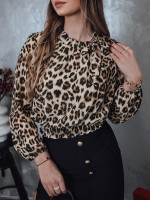 SAVANATOP leopardia oversize dámska blúzka (ry2711)