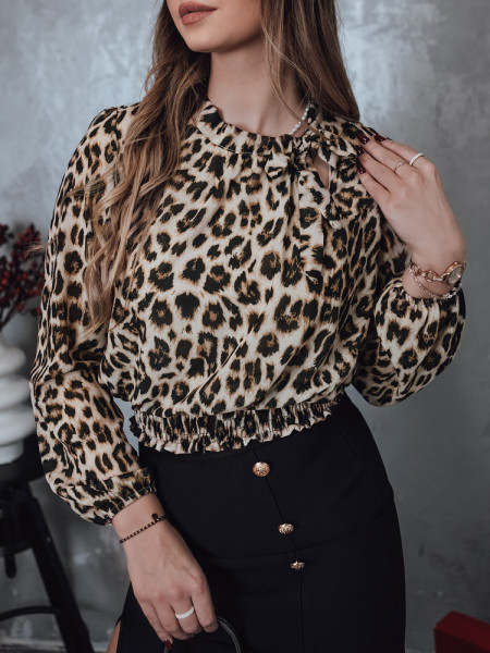 SAVANATOP leopardia oversize dámska blúzka (ry2711)