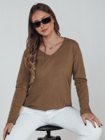 VAVLSTYLES oversize dámska blúzka, hladká camel (ry2686)