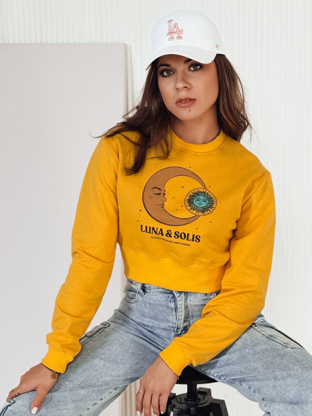 LUNA dámska mikina crop top žltá (by1345)