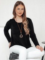 LUCERIA dámska blúzka jednej veľkosti s príveskom, čierna (ry2674)