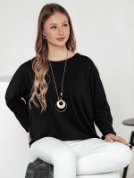 LOOSEFEMME dámska oversize blúzka s príveskom, čierna (ry2705)