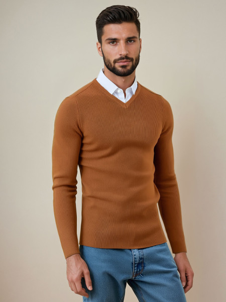 Pánsky sveter camel (wx2290)