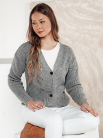 KNITVIA dámsky kardigan svetlosivý (my2401)