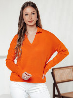Dámsky sveter one size oversize VISTILLA orange (my2414)