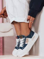 Dámske tenisky TRENDIS na platforme, denim (zy0678)
