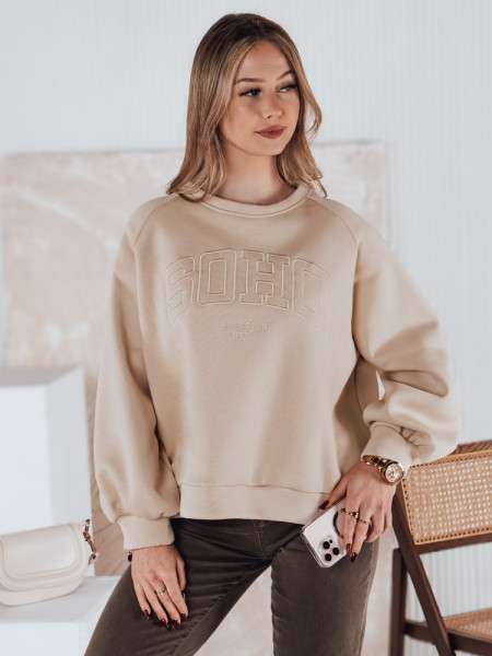 Dámska mikina one size COSYONE béžová (by1349)