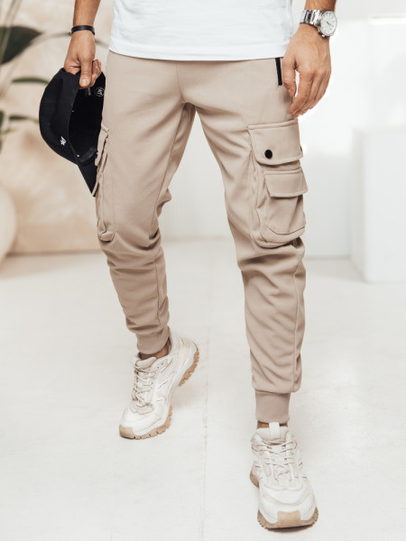 Pánske cargo nohavice khaki (ux4470)