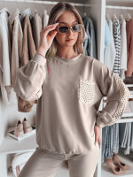 Oversize dámska mikina LUXEEN mocha (ry2794)