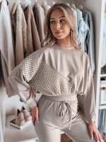 Dámska oversize mikina ELEGRA mocha (ry2796)