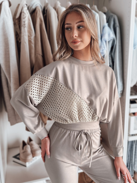 Dámska oversize mikina ELEGRA mocha (ry2796)
