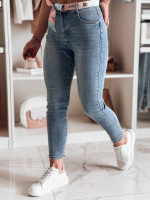 TRENDLINE dámske slim fit džínsy s opaskom modré (uy2478)