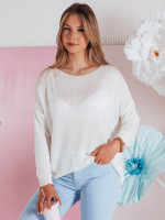Dámsky sveter one size oversize hladký SENZIA ecru (my2450)