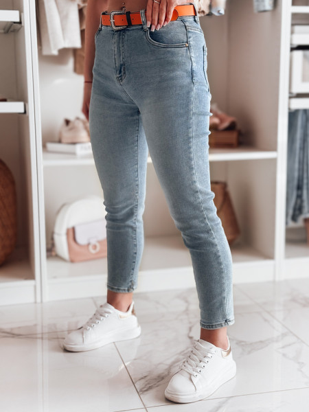CURVITA dámske slim fit džínsy modré (uy2471)