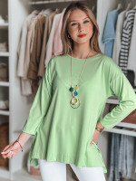 Dámska oversize maslová blúzka s príveskom COMFILA svetlozelená (ry2792)