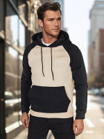 Pánska basic mikina s kapucňou béžová (bx5890)