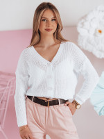 Dámsky sveter one size oversize rebrovaný SWEETDREAM biely (my2459)