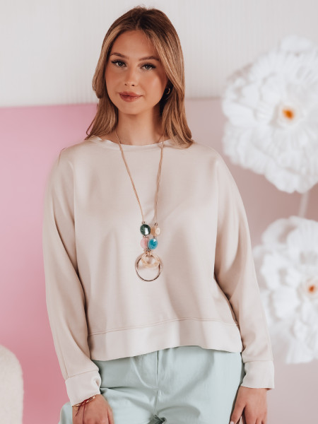 Dámska blúzka maslová oversize s príveskom NUBISS mocha (ry2797)