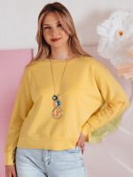 Dámska blúzka maslová oversize s príveskom NUBISS žltá (ry2798)