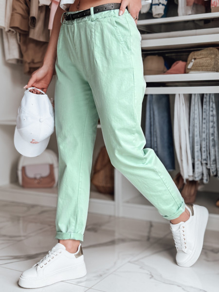 Dámske chino nohavice s opaskom RELCIX mint (uy2581)
