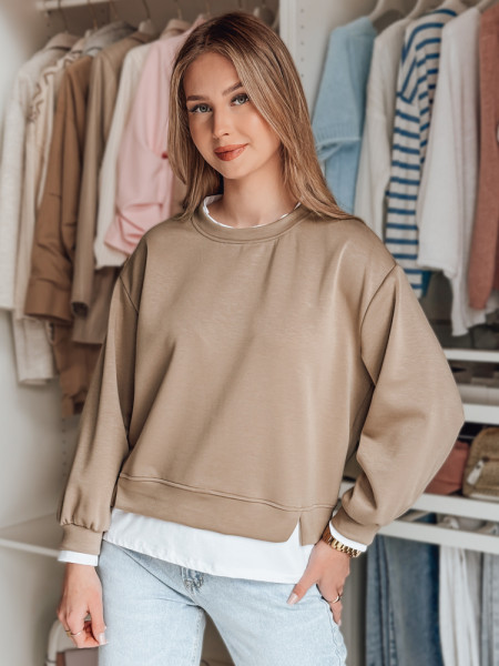 Dámska oversize mikina LUZZIO mocha (by1383)