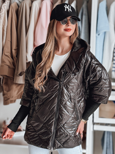 Dámska prechodná prešívaná oversize bunda PUFFILOF čierna (ty4855)