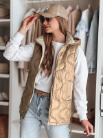 Dámska prechodná prešívaná vesta VESOLITA camel (ty4878)