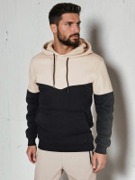Pánska basic mikina s kapucňou béžová (bx5880)