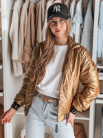 Dámska prešívaná bomber bunda GLAMCIX béžová (ty4784)