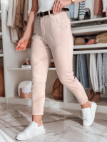TAIRONIK pink dámske slim strihové nohavice s opaskom (uy2548)
