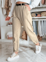 Dámske chino nohavice s opaskom TAILANDI latte (uy2549)