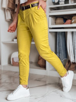 Dámske chino nohavice s opaskom MODELA horčicová (uy2563)