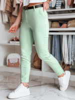Dámske slim fit nohavice s opaskom LINESKA mint (uy2574)