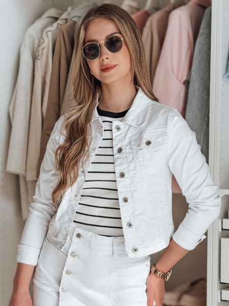 Dámska riflová bunda krátka ABRAVIS white (ty4896)