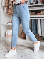 Dámske slim fit nohavice TAIRONIK s opaskom modré (uy2540)