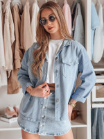 Dámska oversize košeľová bunda OVERBOR modrá (ty4887)
