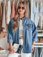 Dámska oversize riflová košeľa DENIMOVA modrá (dy0467)