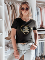 Dámske tričko s medveďom TEDDYCAP black (ry2746)
