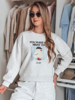 Dámska oversize mikina s potlačou GOOSHY, šedá (by1425)