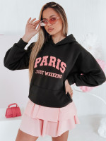 Dámska oversize mikina s kapucňou PARISSIA black (by1453)