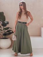 FLOWES khaki sukňa s opaskom (uy2593)