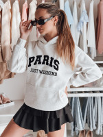 Dámska oversize mikina s kapucňou PARISSIA šedá (by1456)