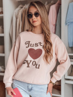 FEELME ružová oversized dámska mikina s potlačou (by1473)