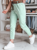 Dámske ležérne nohavice s opaskom MADELINA mint (uy2624)