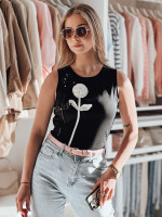 Dámske kvetinové tielko PETITO black (ry2731)