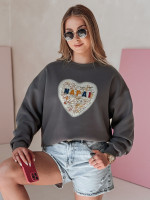 Dámska oversize mikina so srdiečkom SERDUCHOVA graphite (by1441)