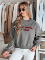 Dámska oversize mikina s potlačou COOKIES, tmavošedá (by1443)