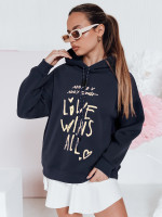 LOVEWILL tmavomodrá oversized mikina s kapucňou (by1467)