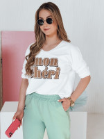 CHERINO biela oversized dámska blúzka s potlačou (ry2828)