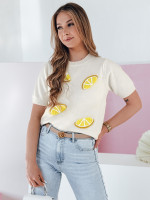 Dámsky oversize sveter s citrónmi LEMON ecru (my2475)